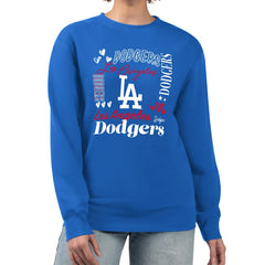Los Angeles Dodgers G-III 4Her by Carl Banks Women's Collage Team Graphic Fleece Pullover Hoodie Royal