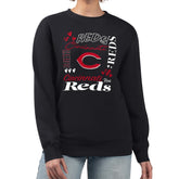 Cincinnati Reds G-III 4Her by Carl Banks Women's Collage Team Graphic Fleece Pullover Hoodie Black