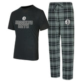 Brooklyn Nets Concepts Sport Vector Top & Flannel Pants Sleep Set - Black/Gray outlet