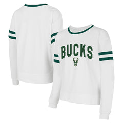 Milwaukee Bucks Concepts Sport Women's Borough Pullover Sweatshirt - White cheap