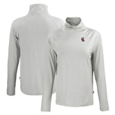 California Angels Cutter & Buck Women's Cooperstown Collection Coastline Epic Comfort Eco Recycled Funnel Neck Raglan Pullover Top Gray