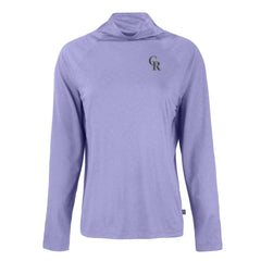 Colorado Rockies Cutter & Buck Women's Coastline Epic Comfort Eco Recycled Funnel Neck Raglan Pullover Top Purple