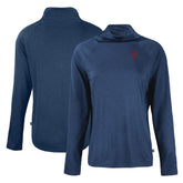 Philadelphia Phillies Cutter & Buck Women's Coastline Epic Comfort Eco Recycled Funnel Neck Raglan Pullover Top Navy