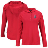 Boston Red Sox Cutter & Buck Women's Coastline Epic Comfort Eco Recycled Hoodie Raglan Long Sleeve T-Shirt Red