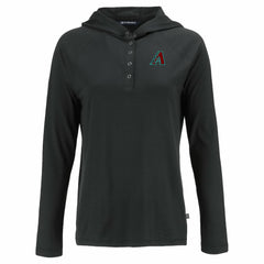Arizona Diamondbacks Cutter & Buck Women's Coastline Epic Comfort Eco Recycled Hoodie Raglan Long Sleeve T-Shirt Black