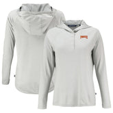 Pittsburgh Pirates Cutter & Buck Women's Cooperstown Collection Coastline Epic Comfort Eco Recycled Hoodie Raglan Long Sleeve T-Shirt Gray