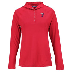 Texas Rangers Cutter & Buck Women's Coastline Epic Comfort Eco Recycled Hoodie Raglan Long Sleeve T-Shirt Red
