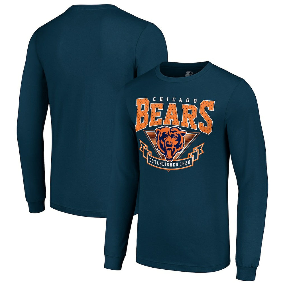 Chicago Bears Starter '80s Inspired Team Logo Long Sleeve T-Shirt - Navy discount