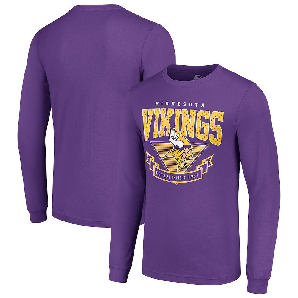 Minnesota Vikings Starter '80s Inspired Team Logo Long Sleeve T-Shirt - Purple discount