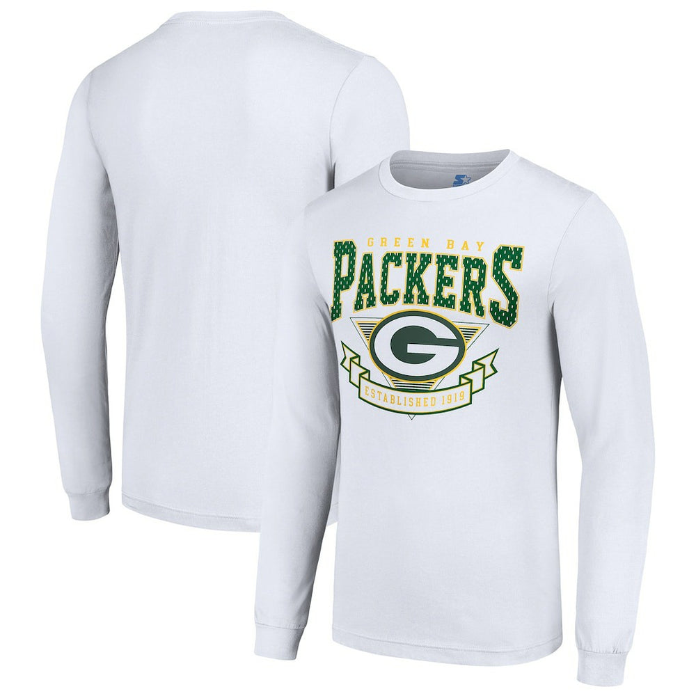 Green Bay Packers Starter '80s Inspired Team Logo Long Sleeve T-Shirt - White discount
