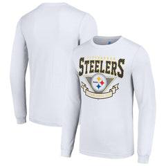 Pittsburgh Steelers Starter '80s Inspired Team Logo Long Sleeve T-Shirt - White for sale