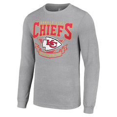 Kansas City Chiefs Starter '80s Inspired Team Logo Long Sleeve T-Shirt - Heather Gray discount