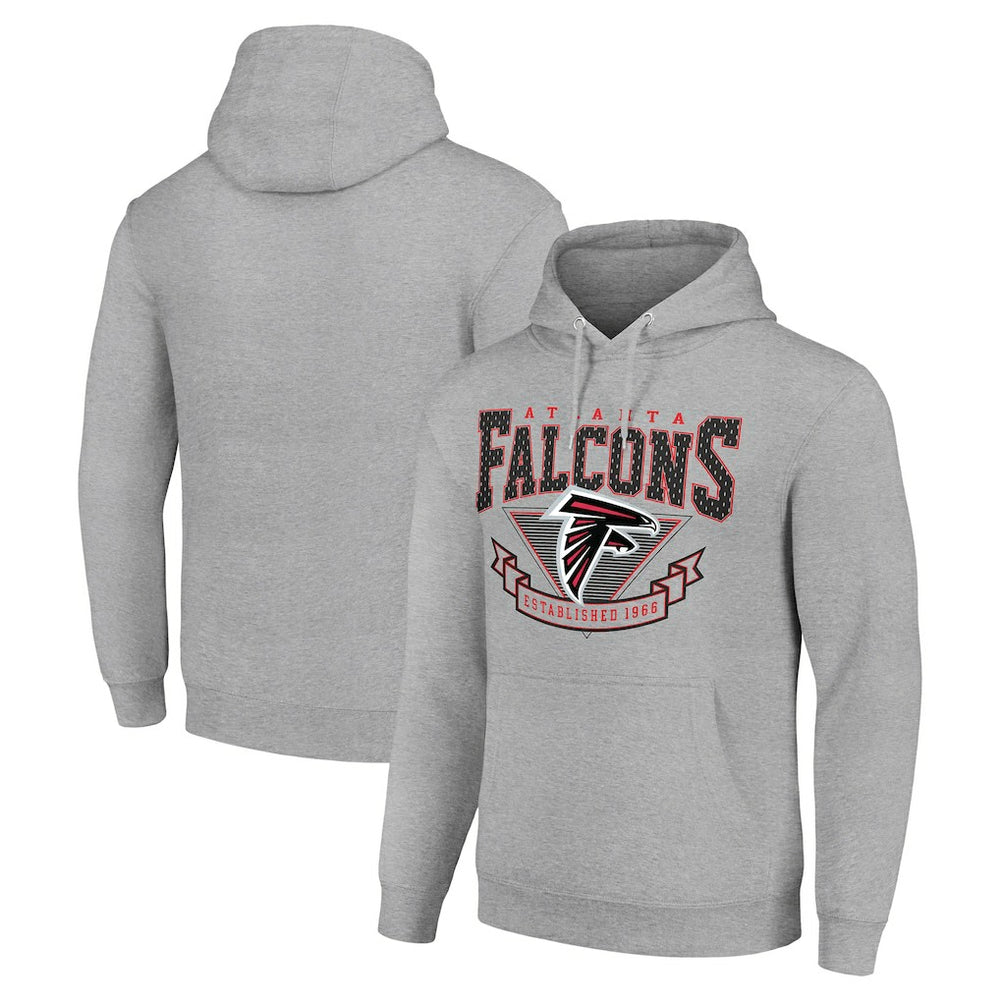 Atlanta Falcons Starter ‘80s Inspired Pullover Hoodie - Heather Gray sale