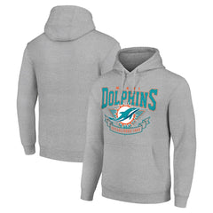 Miami Dolphins Starter ‘80s Inspired Pullover Hoodie - Heather Gray cheap