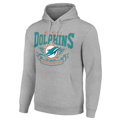 Miami Dolphins Starter ‘80s Inspired Pullover Hoodie - Heather Gray cheap