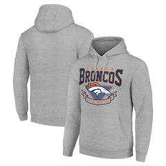Denver Broncos Starter ‘80s Inspired Pullover Hoodie - Heather Gray discount