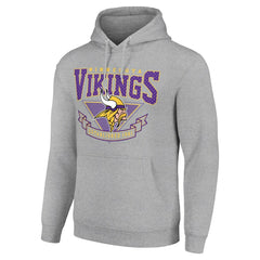 Minnesota Vikings Starter ‘80s Inspired Pullover Hoodie - Heather Gray outlet