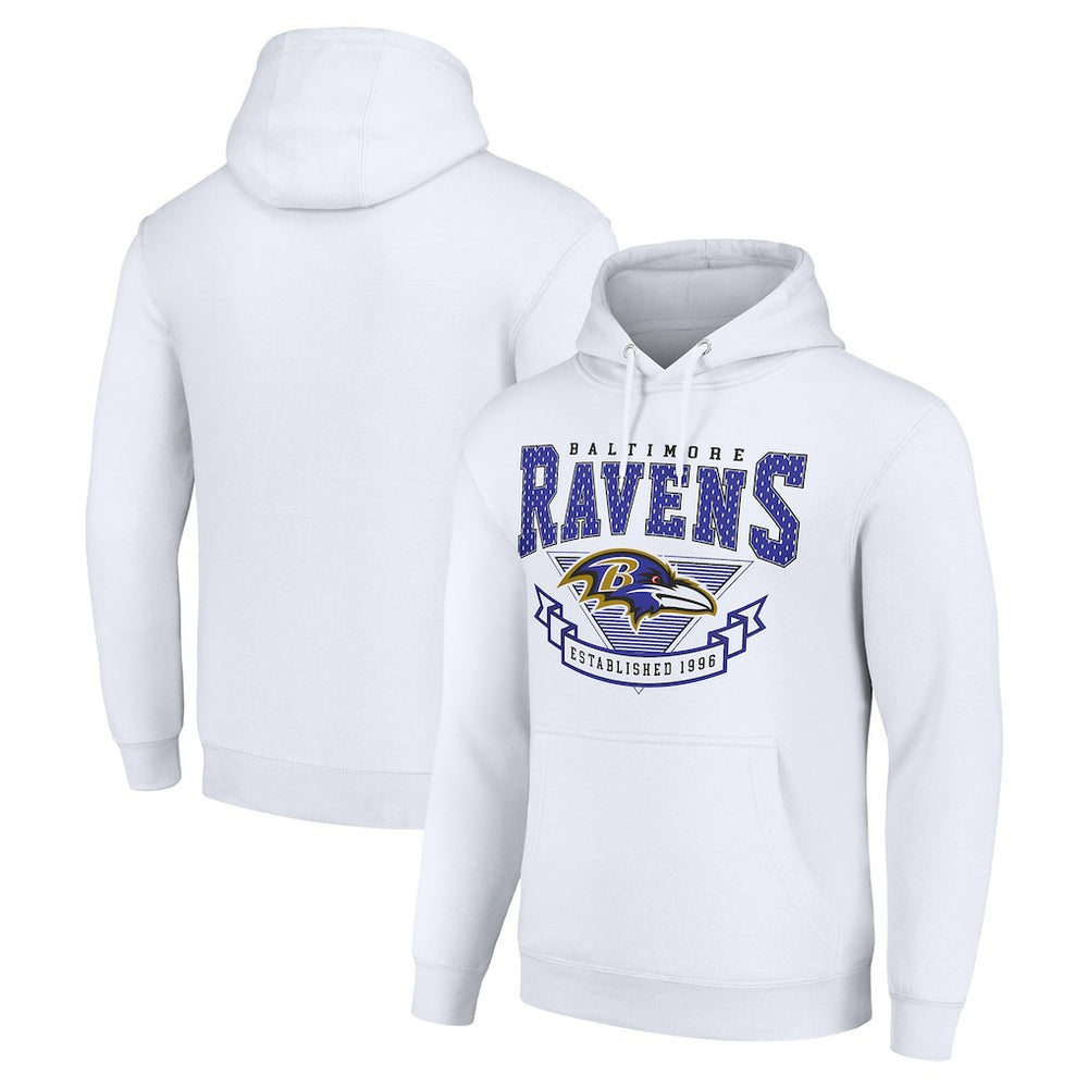 Baltimore Ravens Starter ‘80s Inspired Pullover Hoodie - White discount