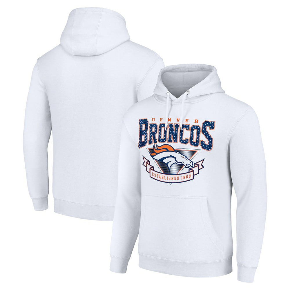 Denver Broncos Starter ‘80s Inspired Pullover Hoodie - White on sale