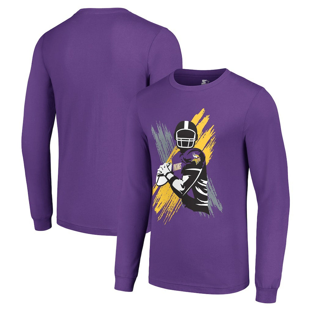 Minnesota Vikings Starter Player X Logo Graphic Long Sleeve T-Shirt - Purple on sale