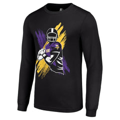 Minnesota Vikings Starter Player X Logo Graphic Long Sleeve T-Shirt - Black cheap