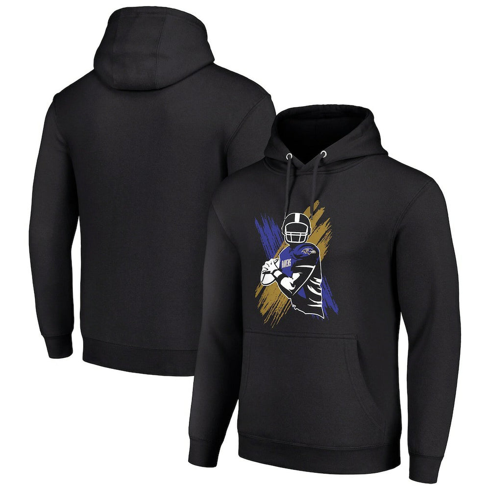 Baltimore Ravens Starter Player X Fleece Pullover Hoodie - Black on sale