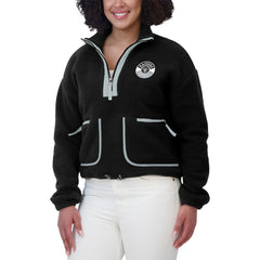 Las Vegas Raiders WEAR by Erin Andrews Women's Polar Fleece Half-Zip Jacket - Black outlet