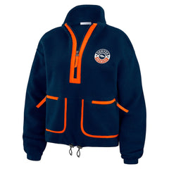 Denver Broncos WEAR by Erin Andrews Women's Polar Fleece Half-Zip Jacket - Navy on sale