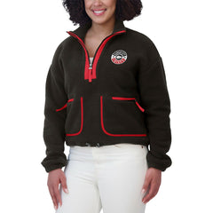 Kansas City Chiefs WEAR by Erin Andrews Women's Polar Fleece Half-Zip Jacket - Black for sale