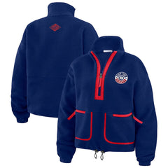 New York Giants WEAR by Erin Andrews Women's Polar Fleece Half-Zip Jacket - Royal for sale