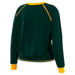 Green Bay Packers WEAR by Erin Andrews Women's Tie-Front Long Sleeve Top - Green/Gold on sale
