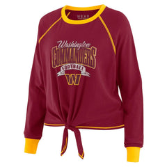 Washington Commanders WEAR by Erin Andrews Women's Tie-Front Long Sleeve Top - Burgundy/Gold cheap