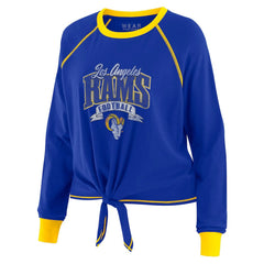 Los Angeles Rams WEAR by Erin Andrews Women's Tie-Front Long Sleeve Top - Royal/Gold discount