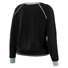 Las Vegas Raiders WEAR by Erin Andrews Women's Tie-Front Long Sleeve Top - Black/Gray online
