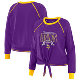 Minnesota Vikings WEAR by Erin Andrews Women's Tie-Front Long Sleeve Top - Purple/Gold cheap