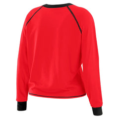 San Francisco 49ers WEAR by Erin Andrews Women's Tie-Front Long Sleeve Top - Scarlet/Black online