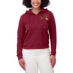 Washington Commanders WEAR by Erin Andrews Women's Waffle Hoodie Pullover Top - Burgundy for sale