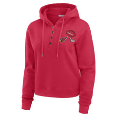 Arizona Cardinals WEAR by Erin Andrews Women's Waffle Hoodie Pullover Top - Cardinal online