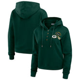 Green Bay Packers WEAR by Erin Andrews Women's Waffle Hoodie Pullover Top - Green sale