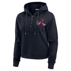 Houston Texans WEAR by Erin Andrews Women's Waffle Hoodie Pullover Top - Navy on sale