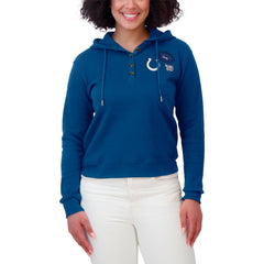 Indianapolis Colts WEAR by Erin Andrews Women's Waffle Hoodie Pullover Top - Blue online