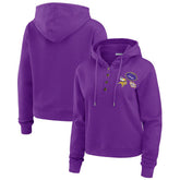 Minnesota Vikings WEAR by Erin Andrews Women's Waffle Hoodie Pullover Top - Purple sale