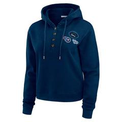 Tennessee Titans WEAR by Erin Andrews Women's Waffle Hoodie Pullover Top - Navy on sale