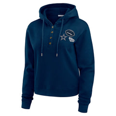 Dallas Cowboys WEAR by Erin Andrews Women's Waffle Hoodie Pullover Top - Navy outlet