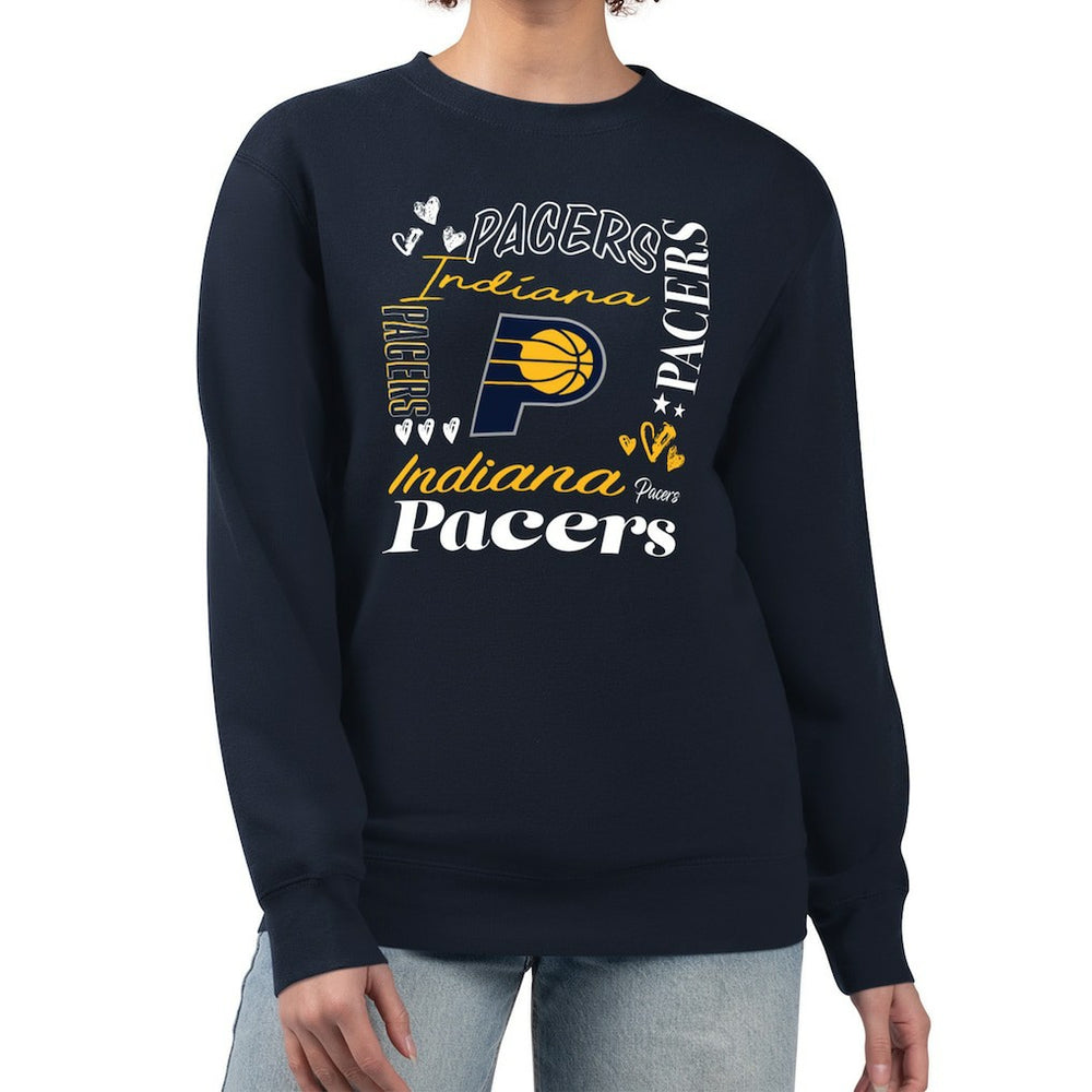 Indiana Pacers G-III 4Her by Carl Banks Women's Collage Team Graphic Fleece Pullover Sweatshirt - Navy shop