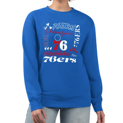 Philadelphia 76ers G-III 4Her by Carl Banks Women's Collage Team Graphic Fleece Pullover Sweatshirt - Royal outlet
