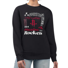 Houston Rockets G-III 4Her by Carl Banks Women's Collage Team Graphic Fleece Pullover Sweatshirt sale - Black for sale