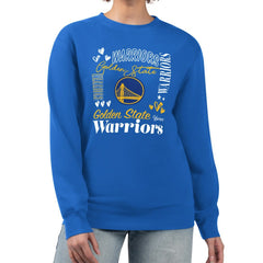 Golden State Warriors G-III 4Her by Carl Banks Women's Collage Team Graphic Fleece Pullover Sweatshirt sale - Royal shop
