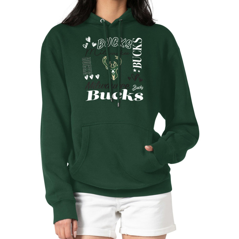 Milwaukee Bucks G-III 4Her by Carl Banks Women's Team Collage Graphic Fleece Pullover Hoodie - Green online