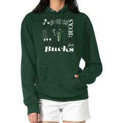 Milwaukee Bucks G-III 4Her by Carl Banks Women's Team Collage Graphic Fleece Pullover Hoodie - Green online